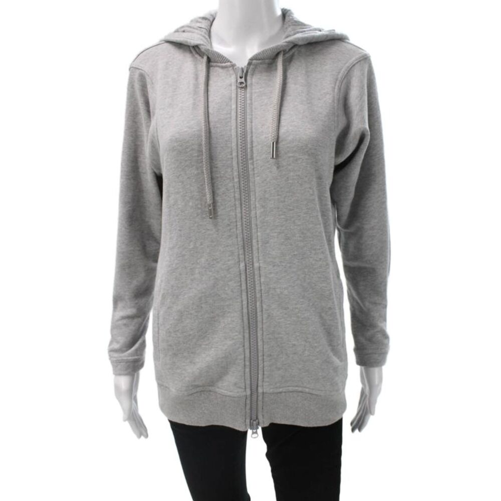 Adidas by Stella McCartney Womens Full Zip Hoodie Gray Cotton Size 2XS